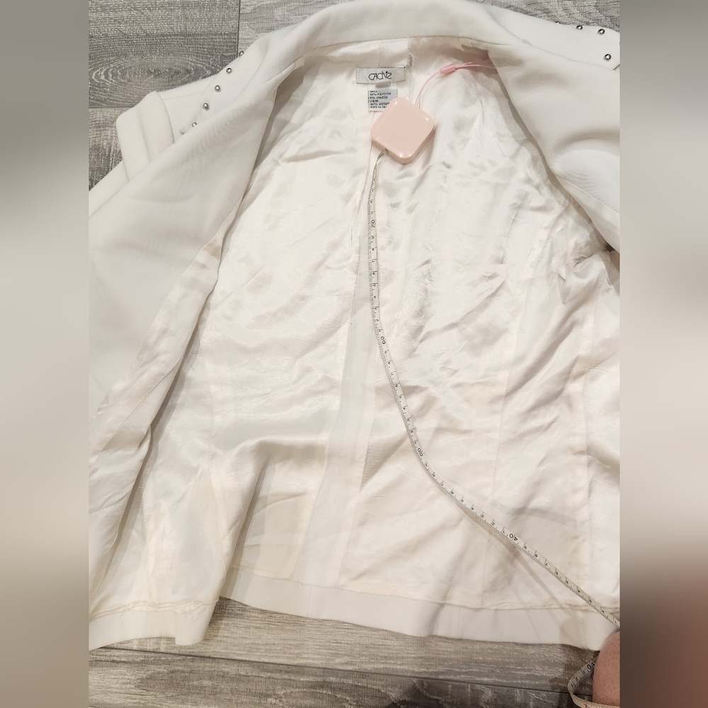 Cache White Studded Moto Jacket - image 7